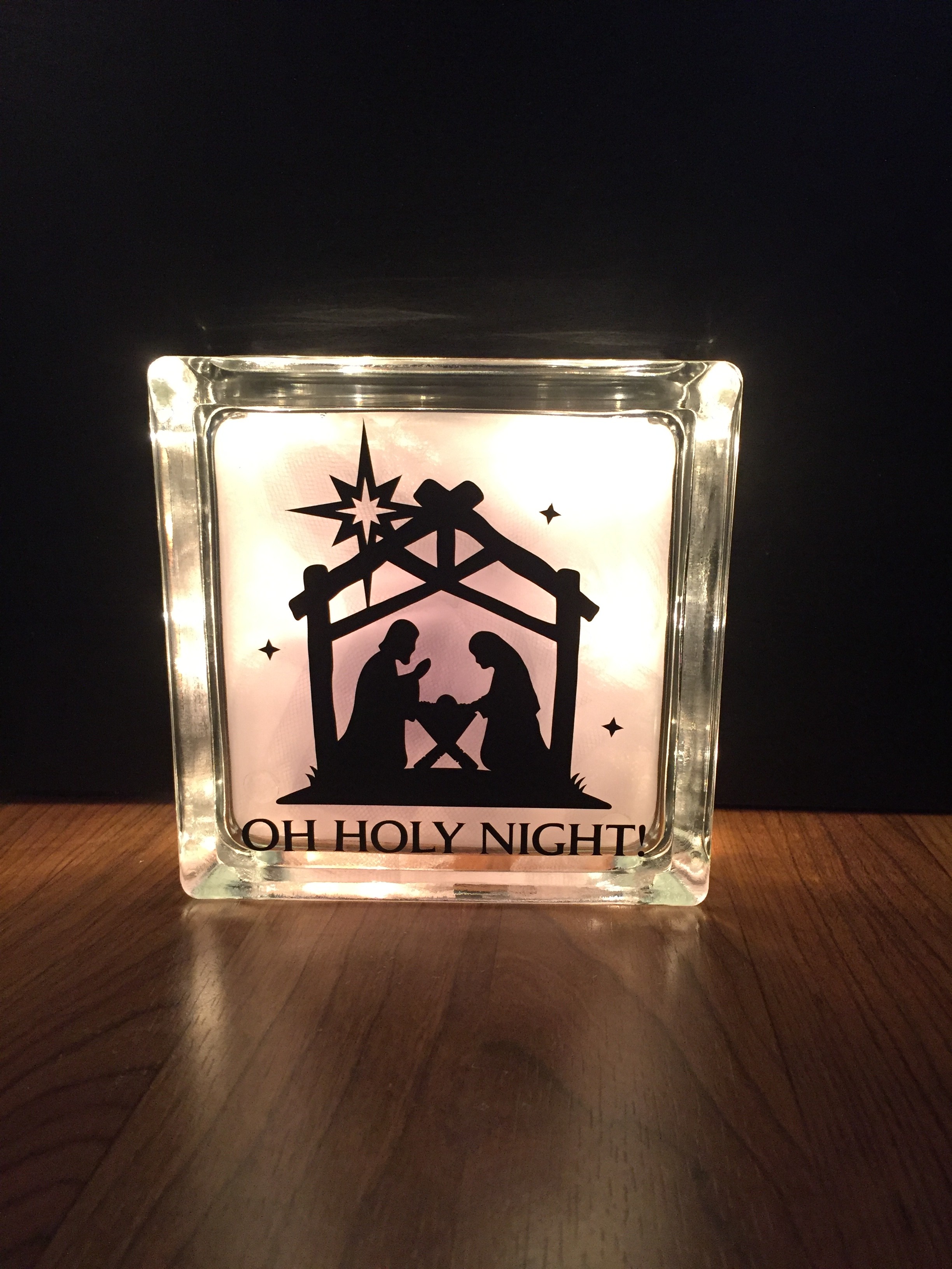 Christmas Lighted Glass Block  Createfully Yours